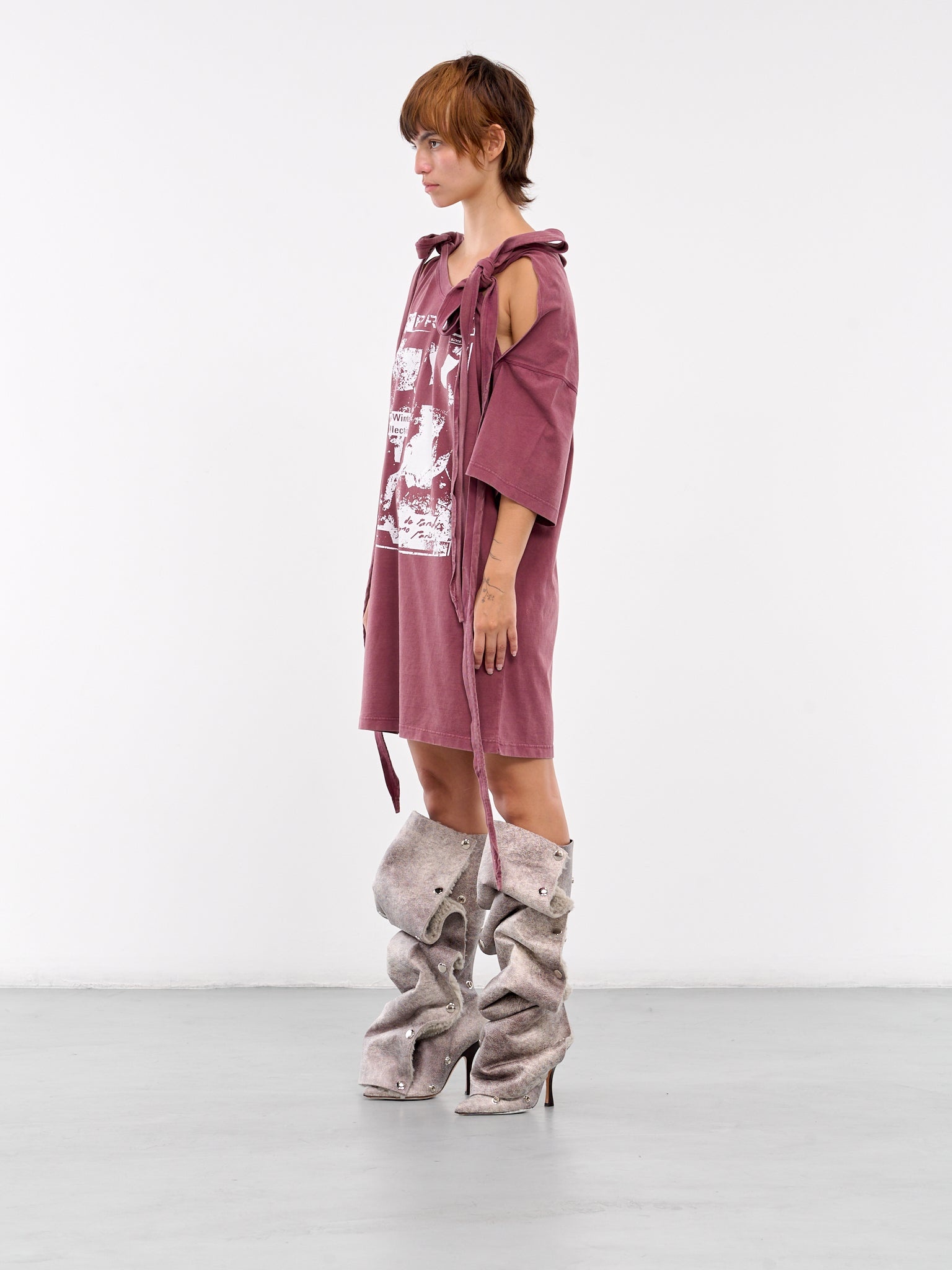 Multi-Scarf Rock Band Print Dress - 2
