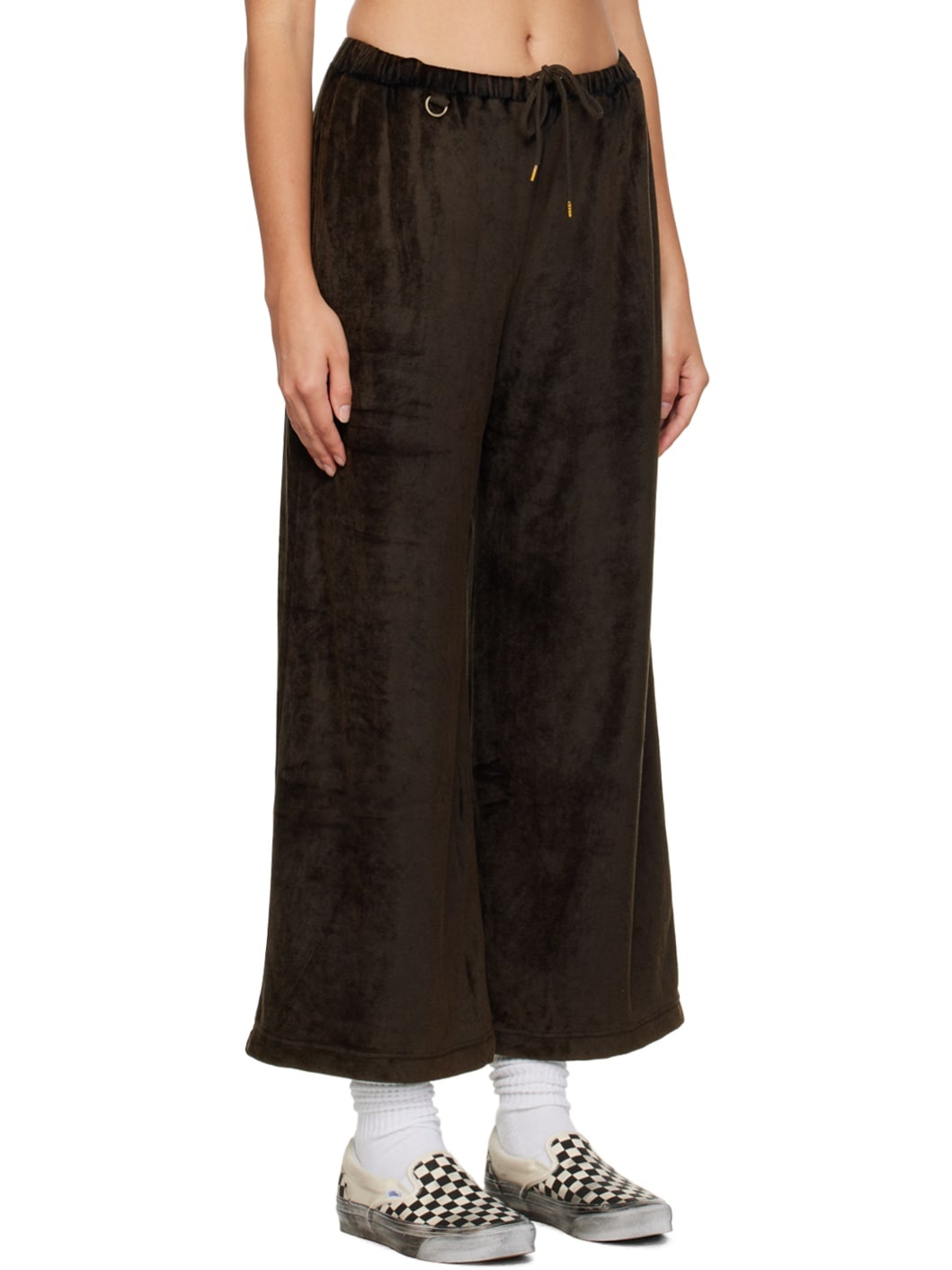 Brown Crystal-Cut Lounge Pants - 2