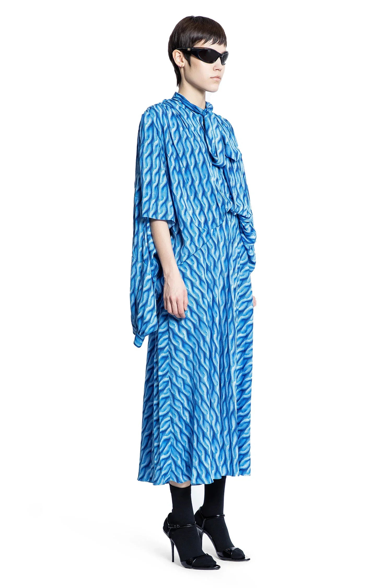 Printed-Double-Sleeve-Dress - 2