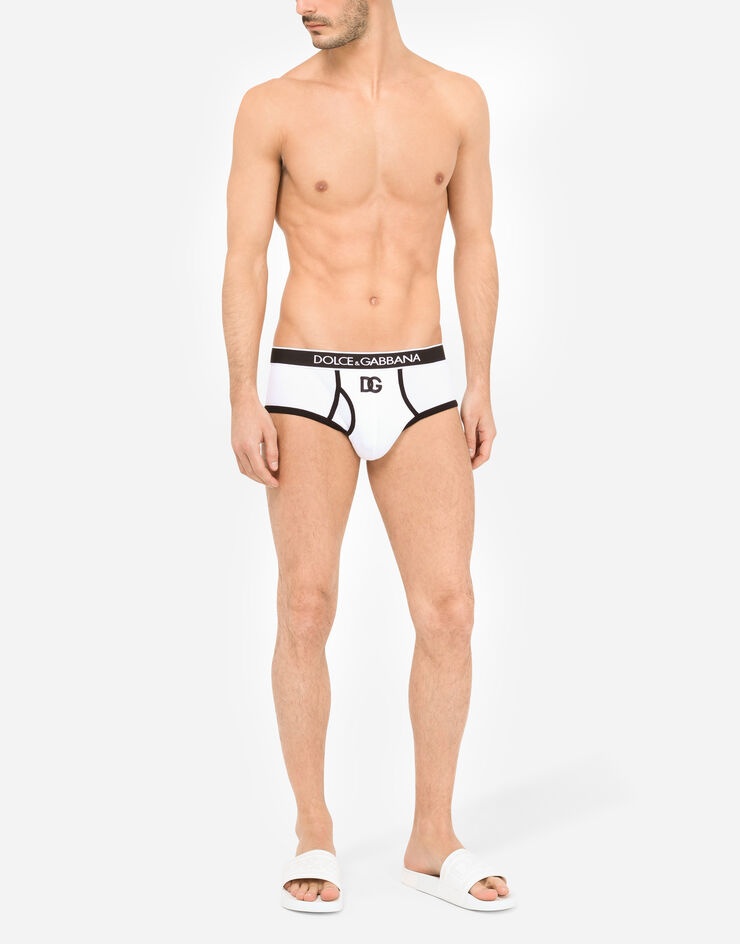 Fine-rib cotton Brando briefs with DG patch - 2