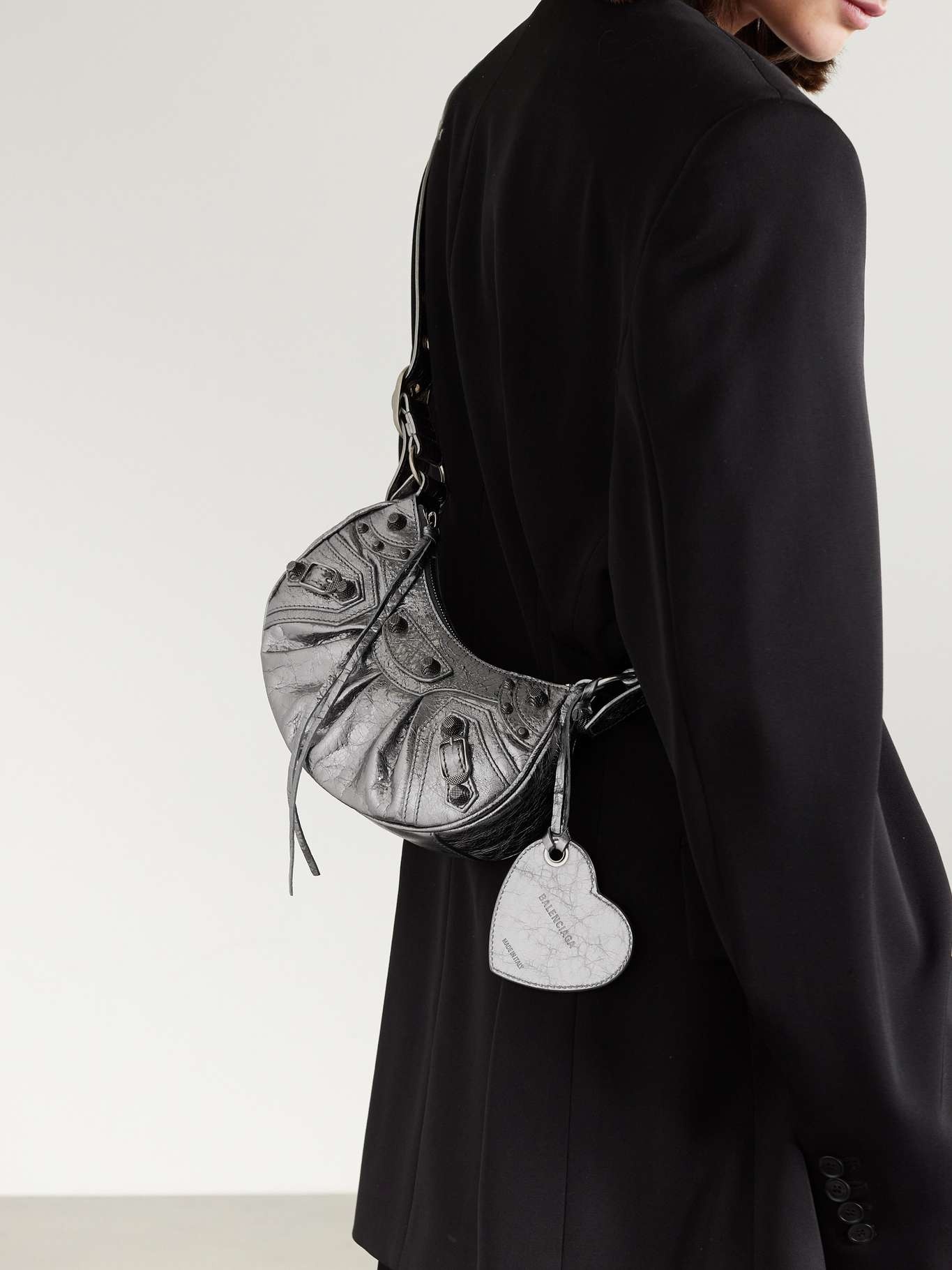 Le Cagole XS studded crinkled-leather shoulder bag - 2