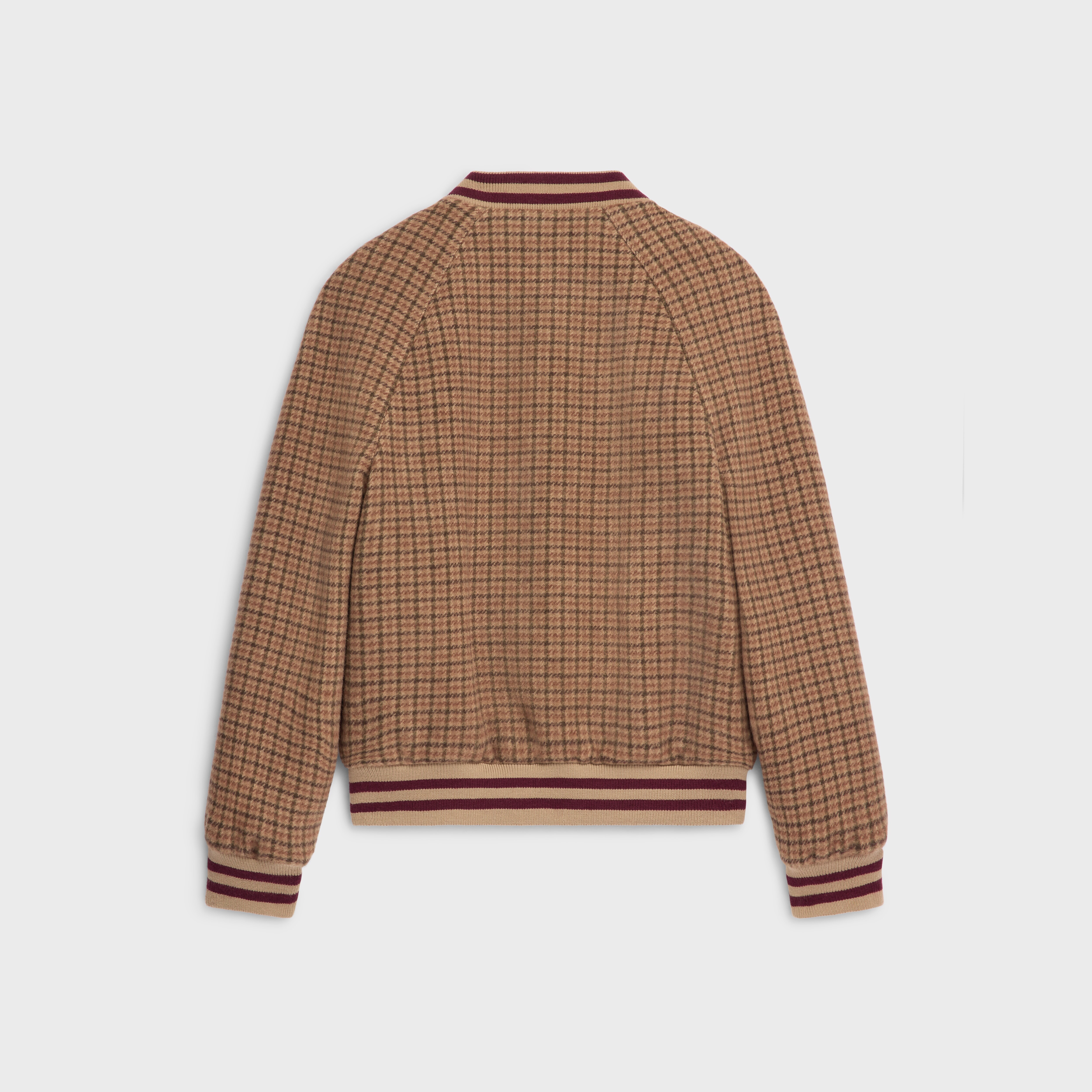 CELINE triomphe teddy jacket in houndstooth wool | REVERSIBLE