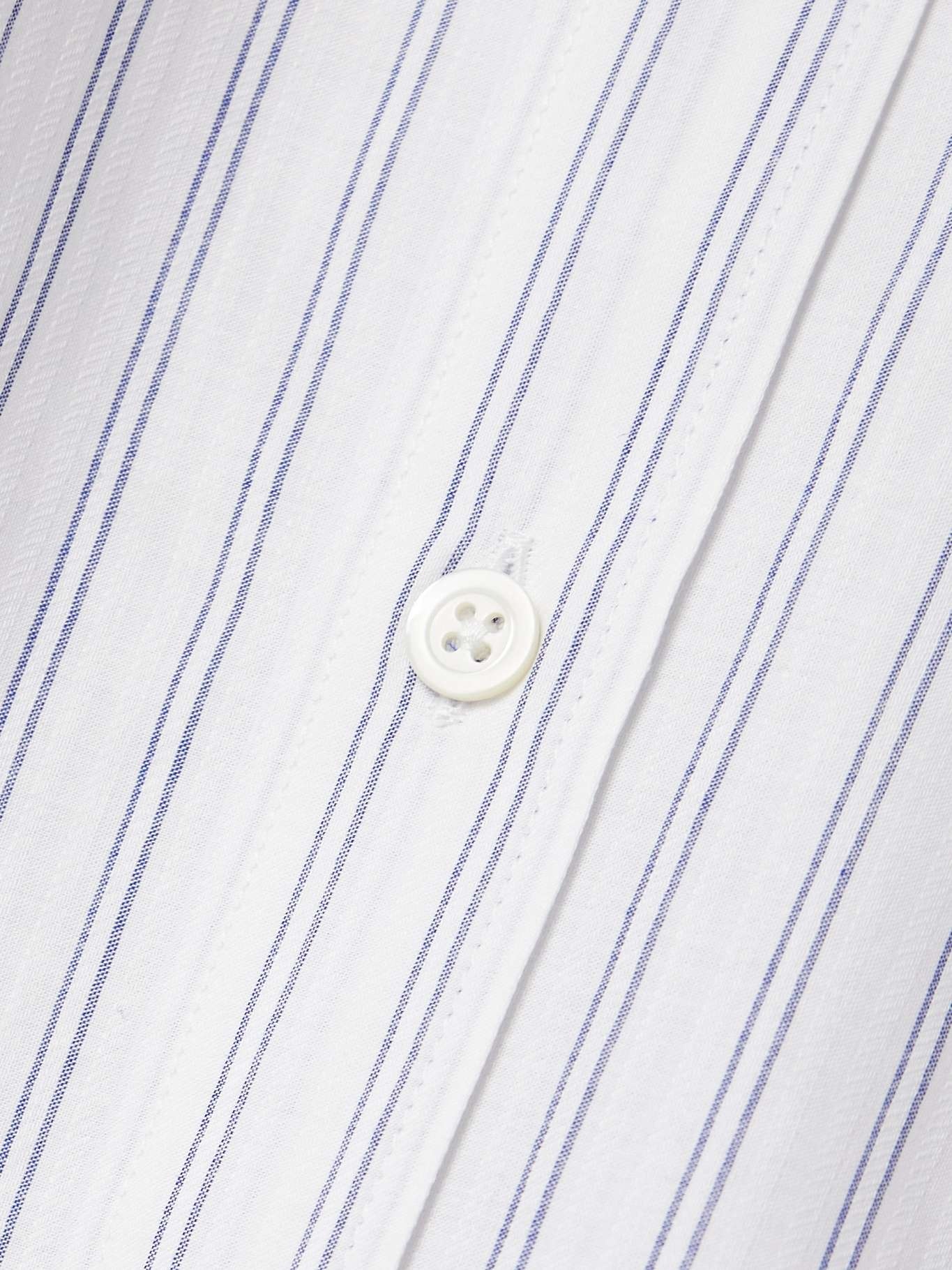 Oversized striped cotton shirt White - 5