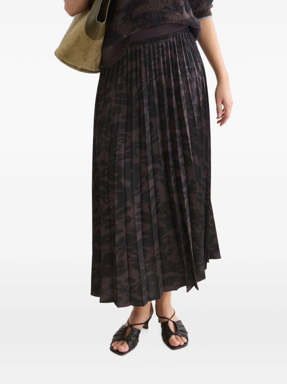 pleated abstract-print skirt - 1