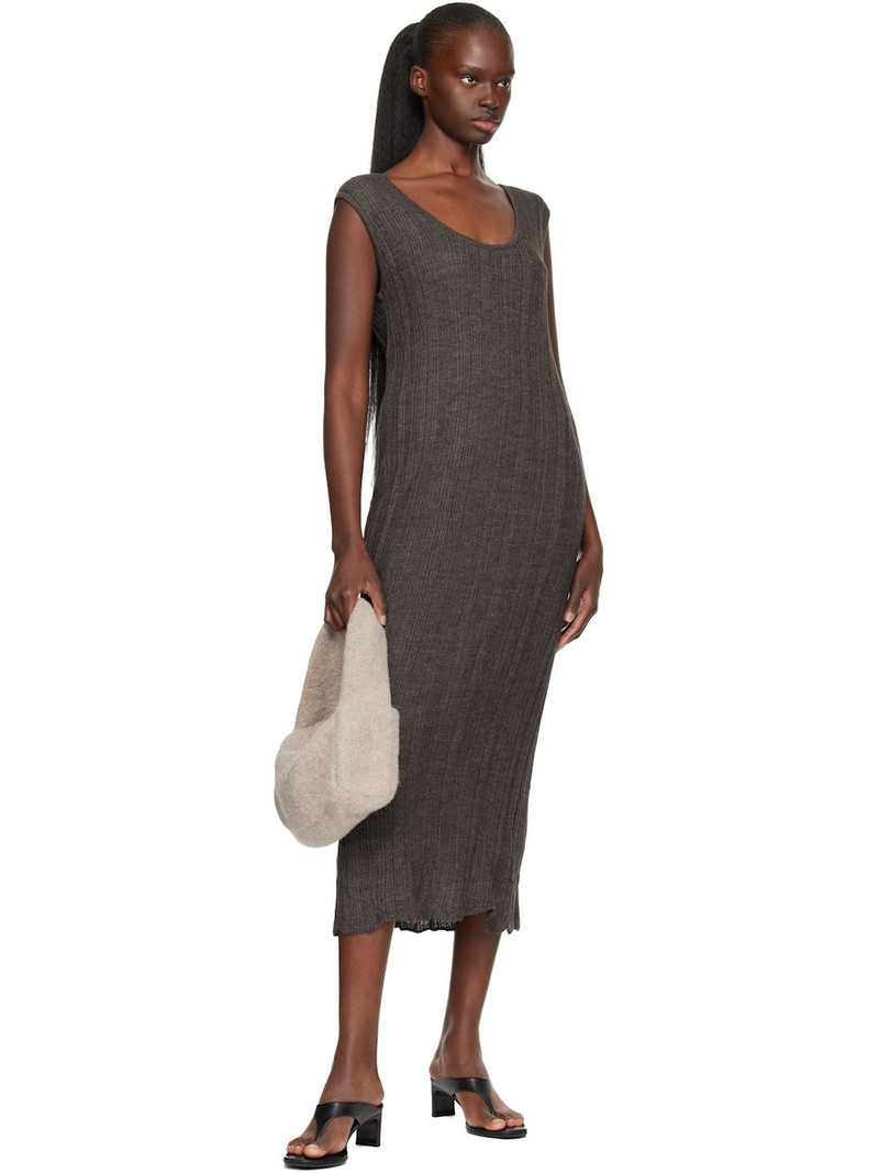 Taupe Knit Baguette Bag 4