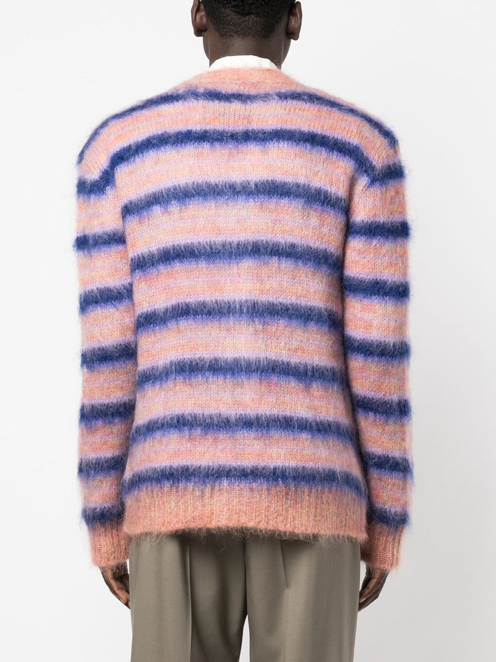 striped mohair-blend cardigan - 4