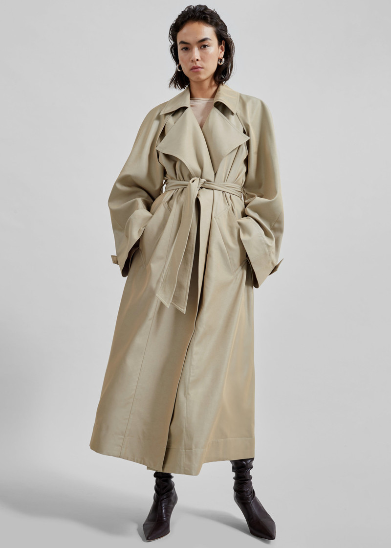 Astoria Cut-Out Raglan Sleeve Trench Coat - Beige 3