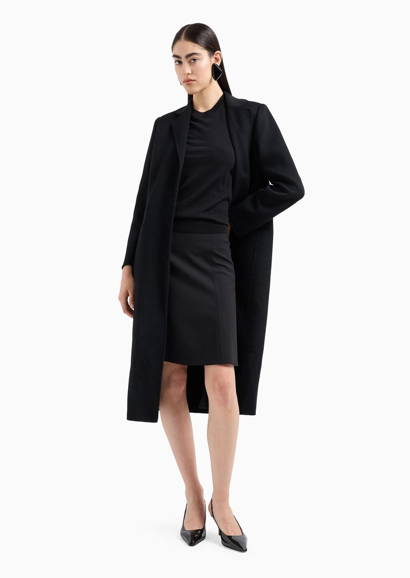 EMPORIO ARMANI Barathea-wool flared skirt outlook