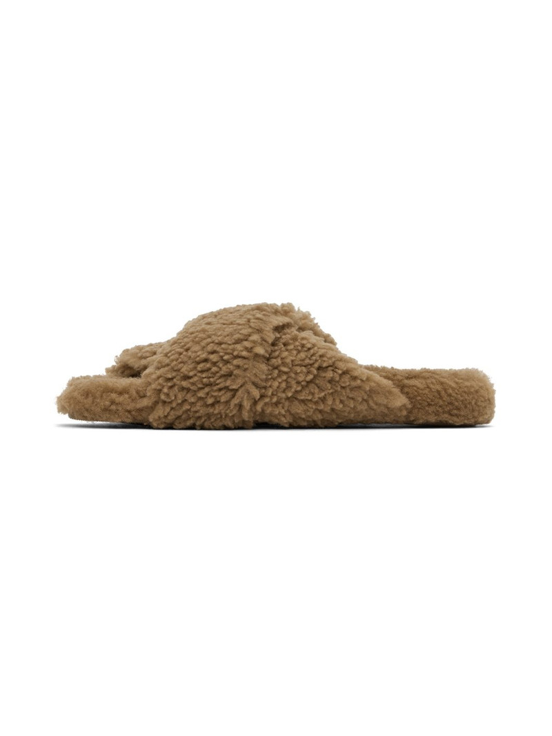 Tan Curly Merino Slippers 3