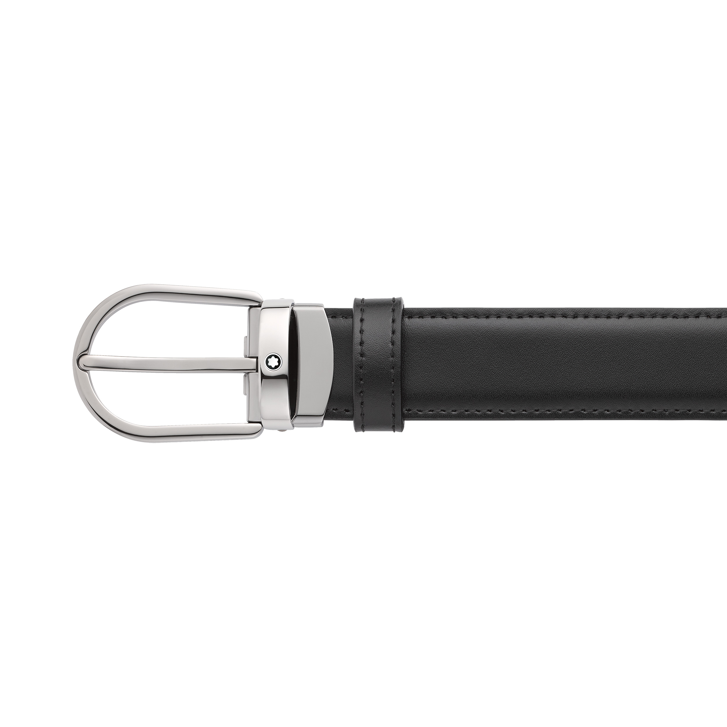Horseshoe buckle black/brown 30 mm reversible leather belt - 4