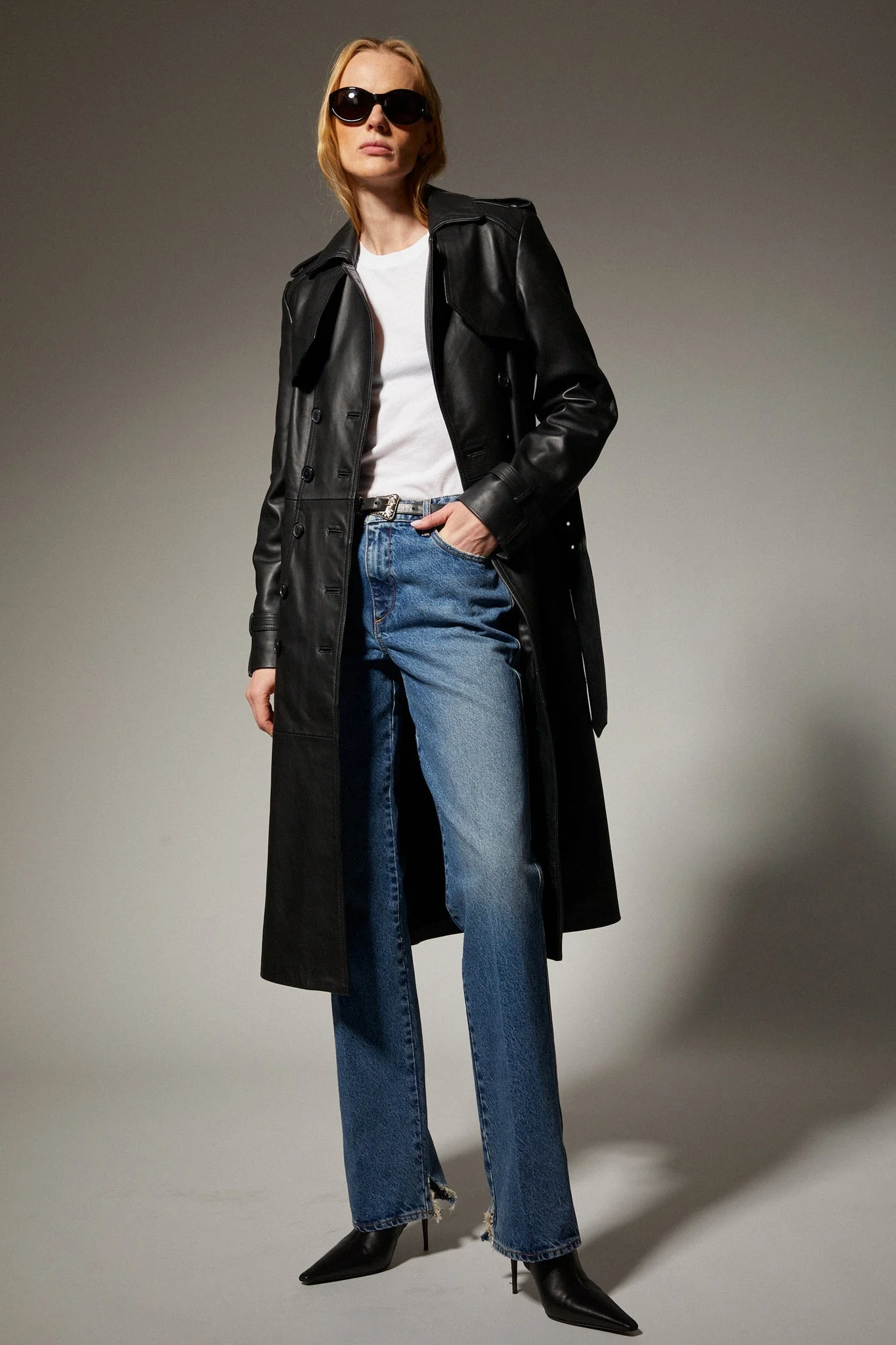 PENELOPE LEATHER TRENCH - 1