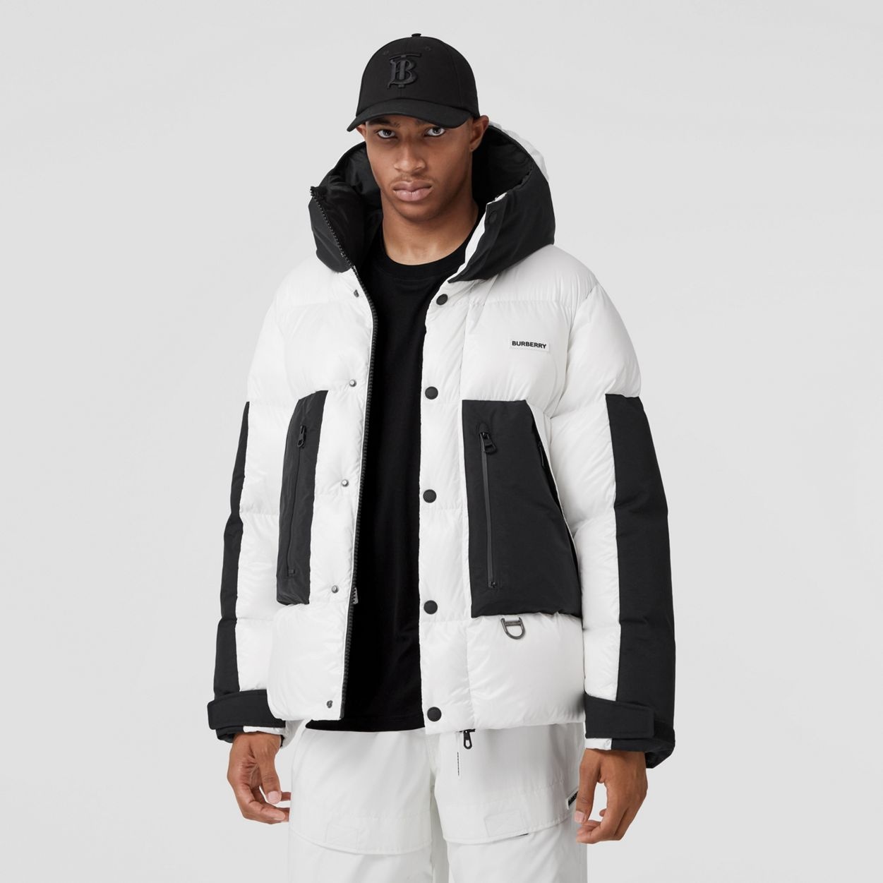 Logo Print Nylon Oversized Hooded Puffer Jacket - 7