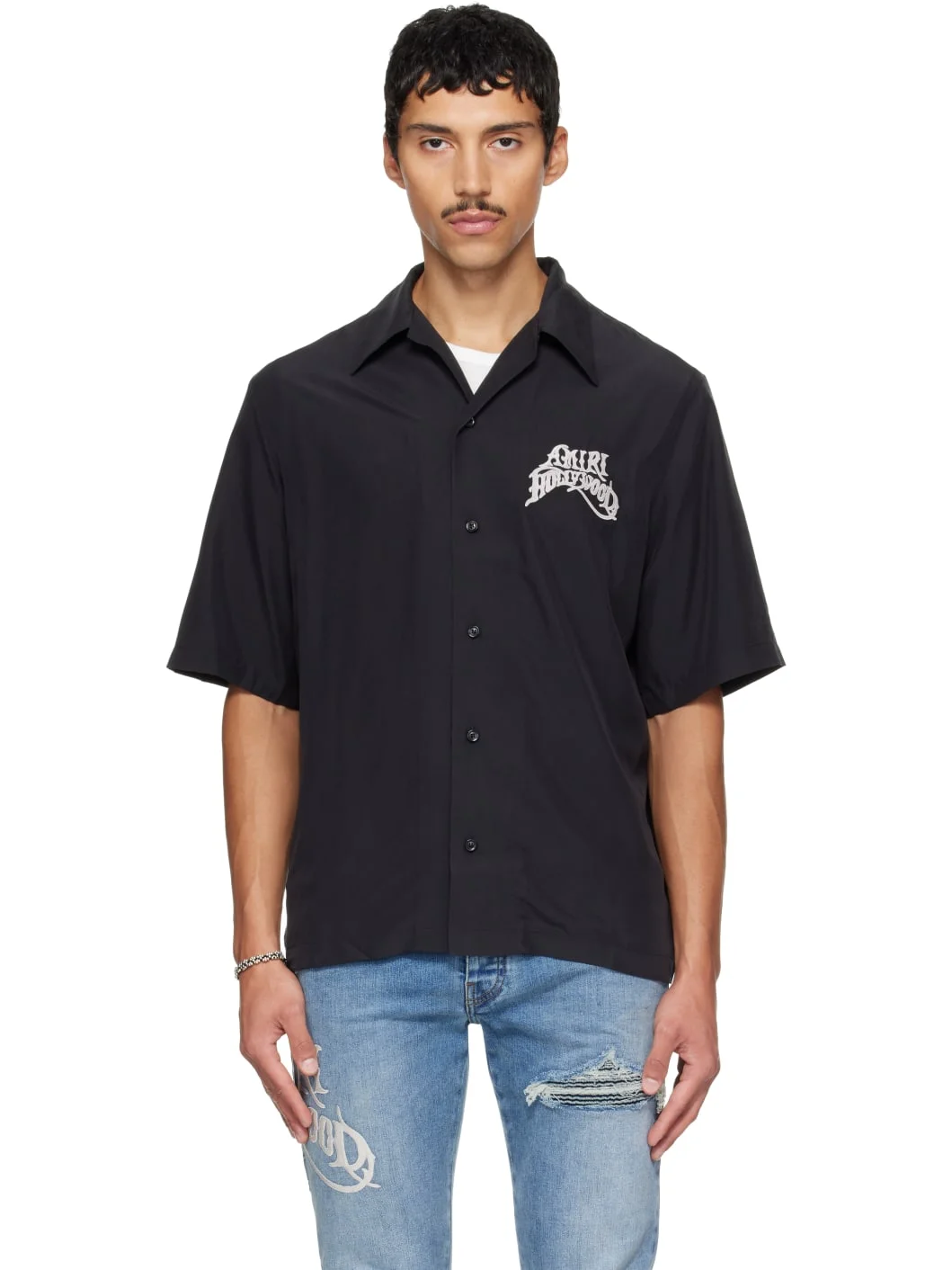 Black 'Amiri Hollywood' Camp Shirt - 1