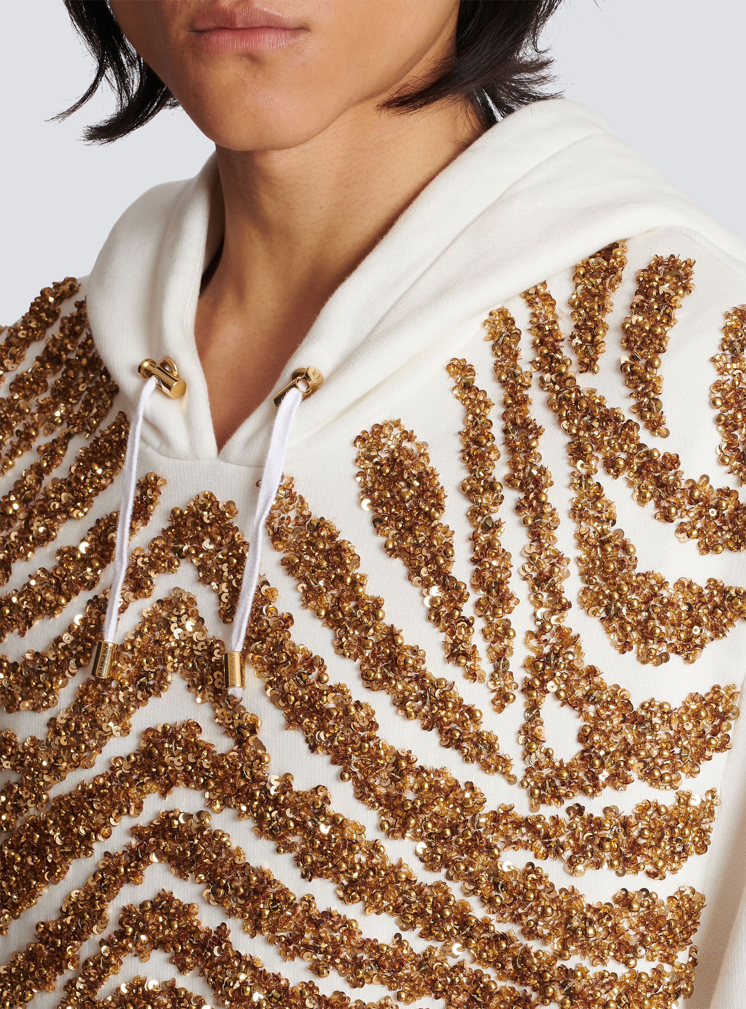 Hoodie with embroidered zebra stripes - 8