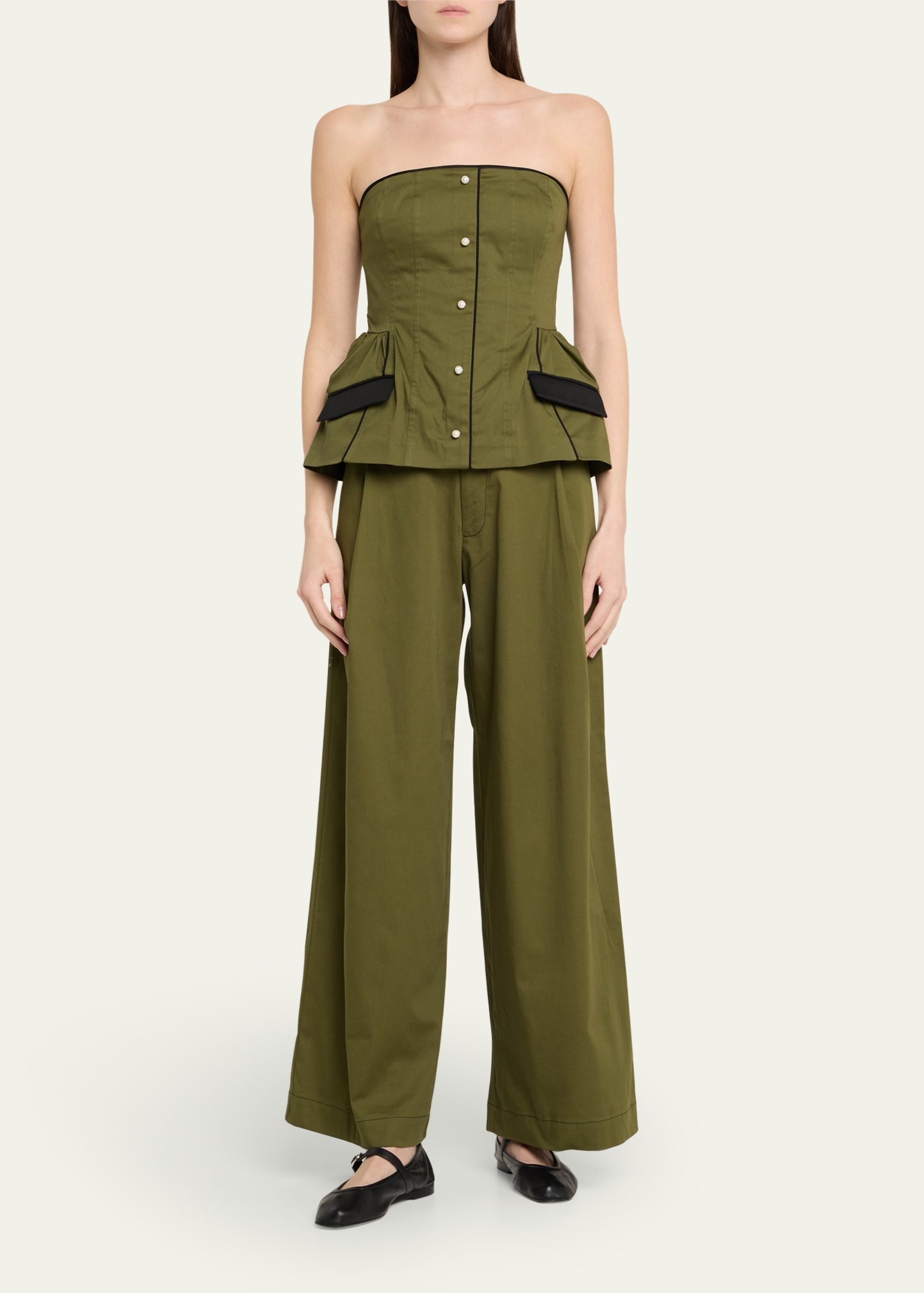 Olympe Pleated Wide Leg Pants - 2