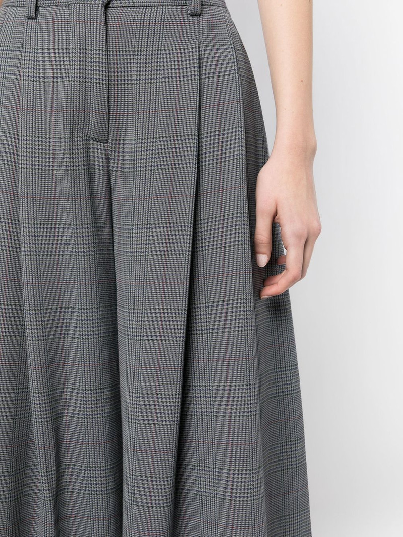 checked wide-leg trousers 5