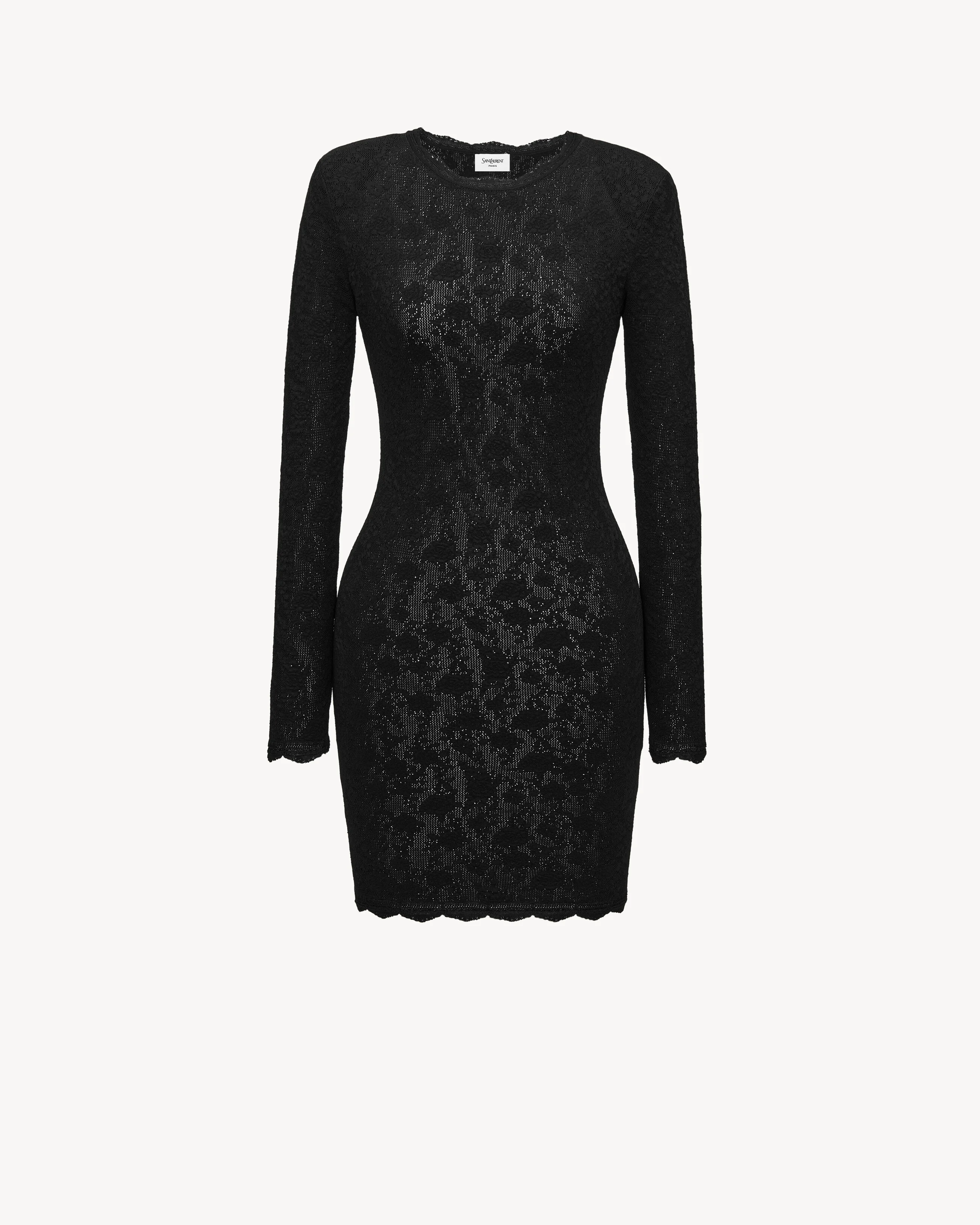 MINI DRESS IN FLORAL MESH KNIT - 1