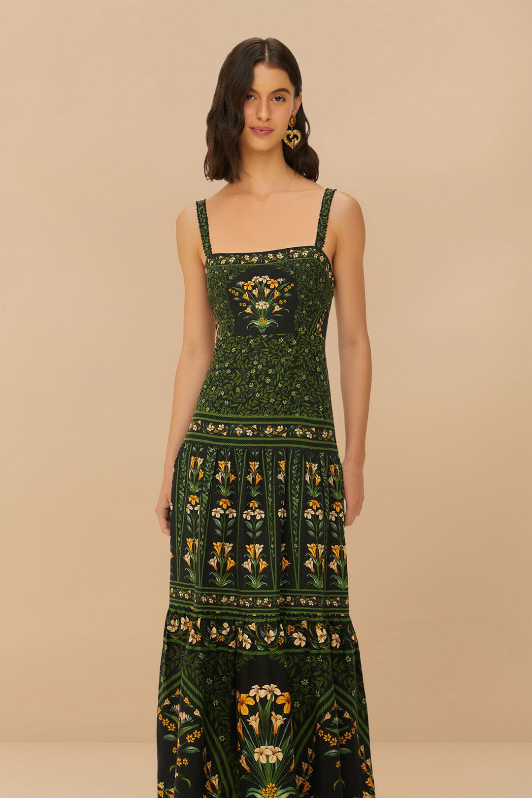 Black Flowers Arch Lenzing™ Ecovero™ Euroflax™ Maxi Dress - 3