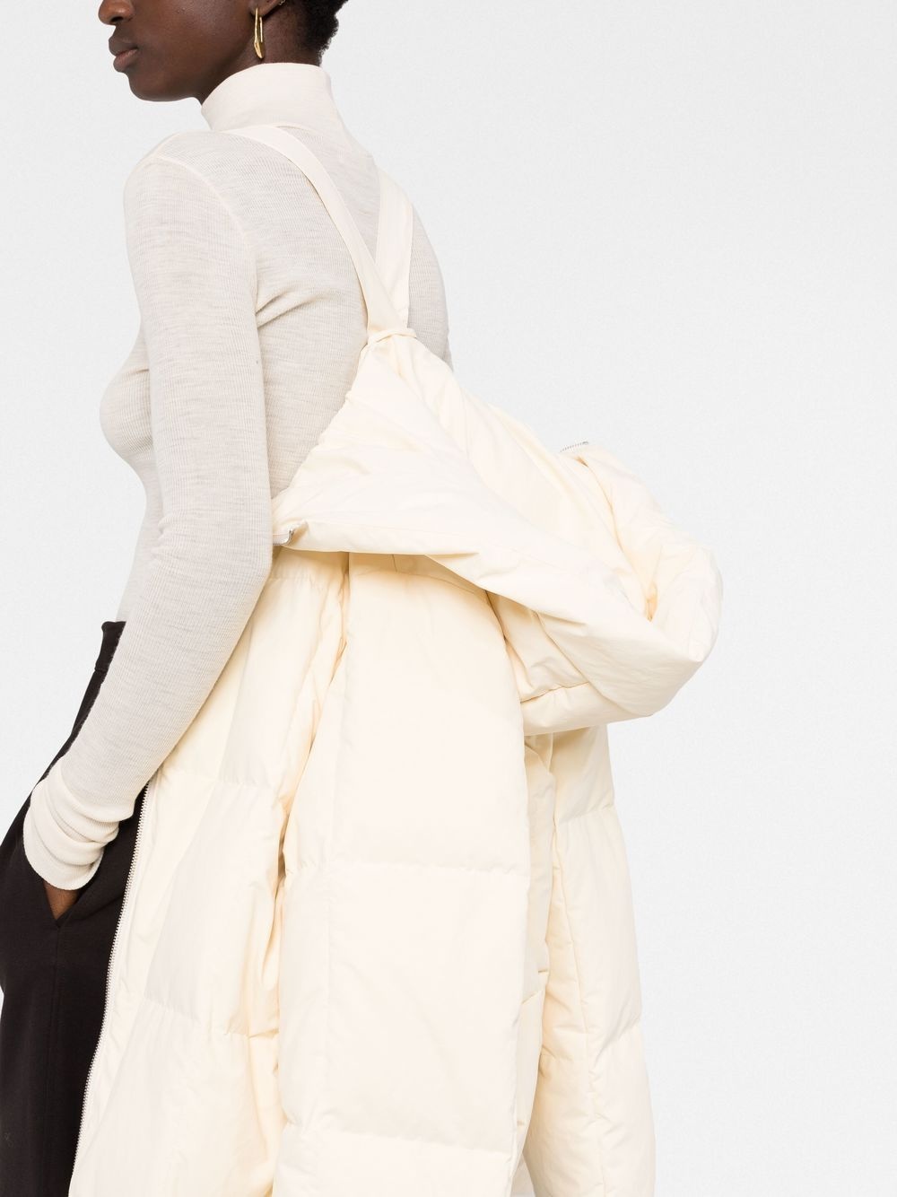 padded zip-up cotton hooded coat - 3
