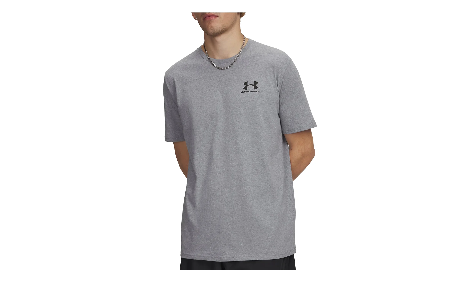 Sportstyle Left Chest Short-Sleeve T-Shirt "Steel Light Heather / Black" 1326799 036 - 1