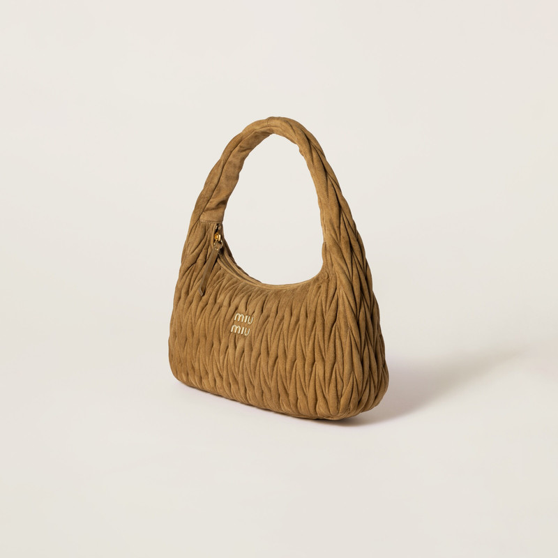 Wander matelassé suede bag 3