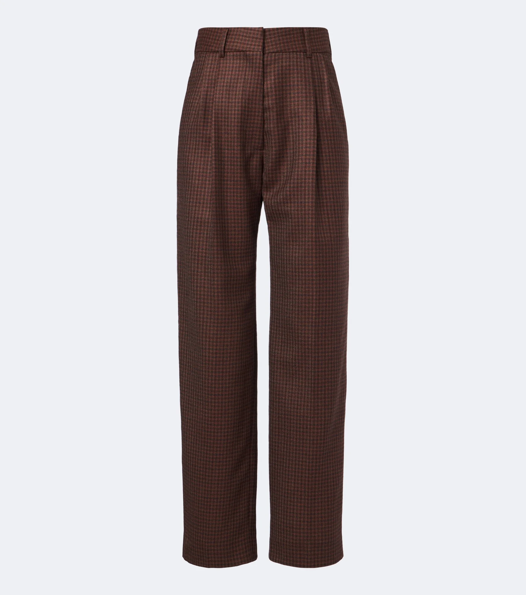 Fox checked virgin wool straight pants - 1