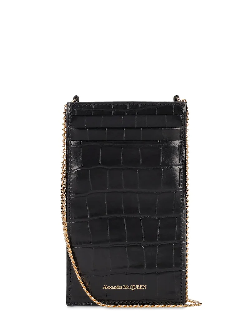 CROC EMBOSSED LEATHER PHONE CASE - 4