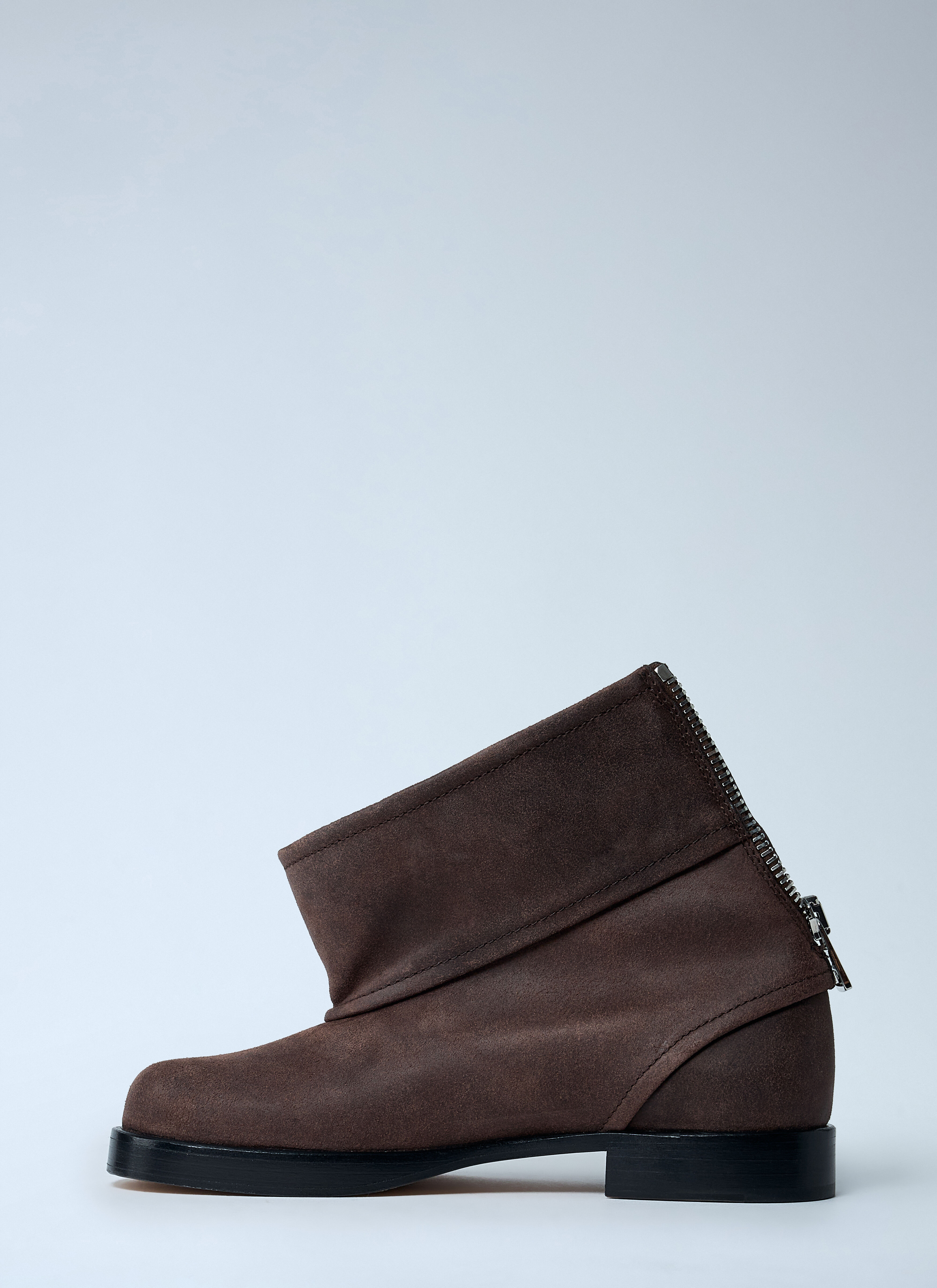 Suede Biker Boots - 4