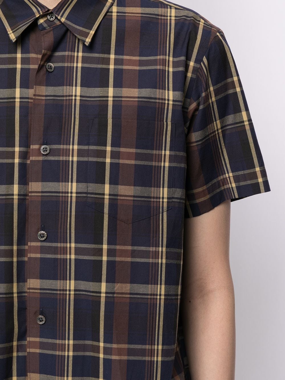 pleated-back plaid shirt - 5