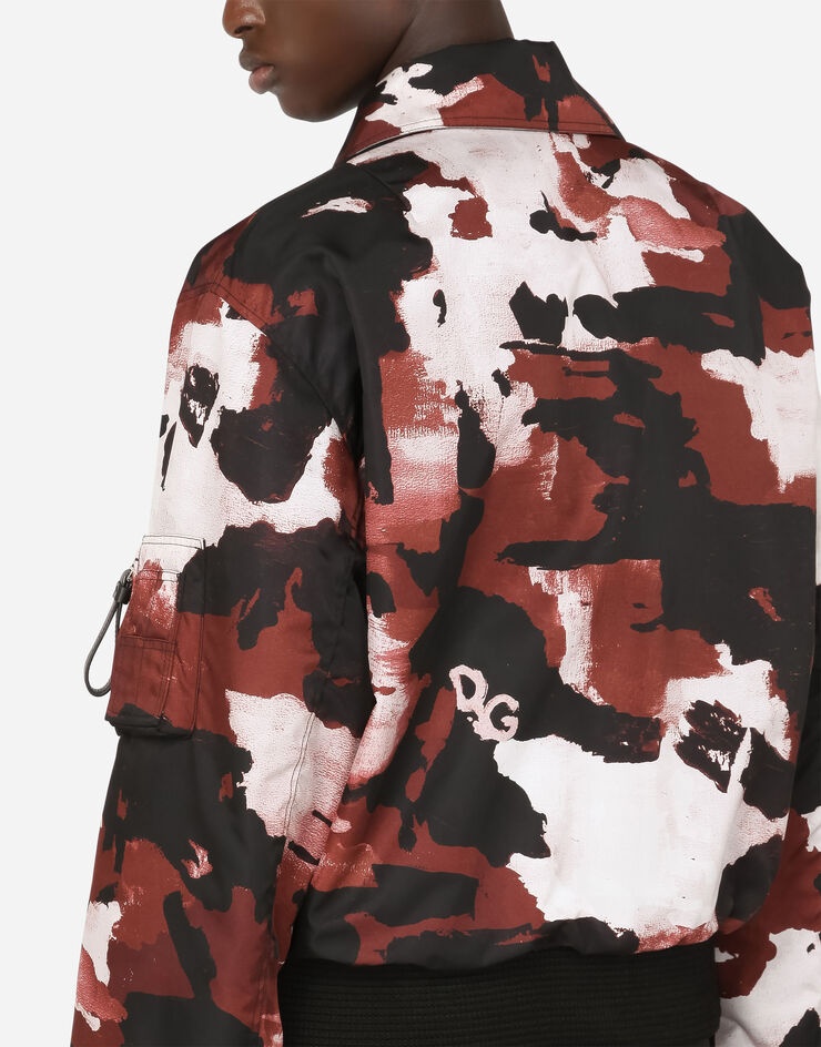 Camouflage-print nylon jacket with multiple logos - 5