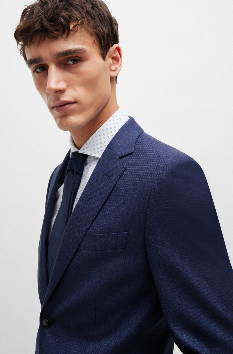 SLIM-FIT SUIT IN PATTERNED STRETCH WOOL 5