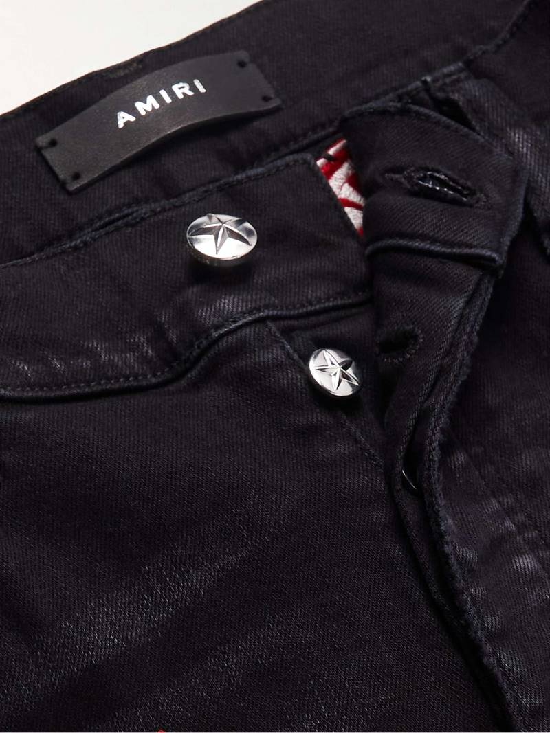 + Chemist Skinny-Fit Suede-Appliquéd Distressed Jeans 3