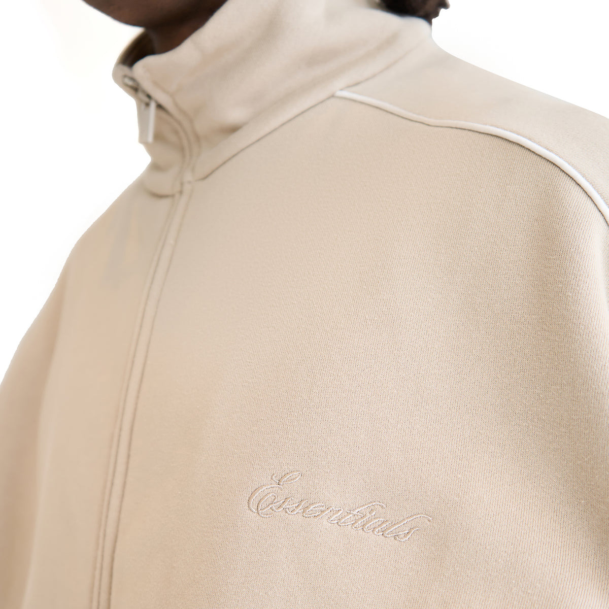 MODERN FIT FLEECE TRACK JACKET (TIMBER/CLOUD WHITE) - 5