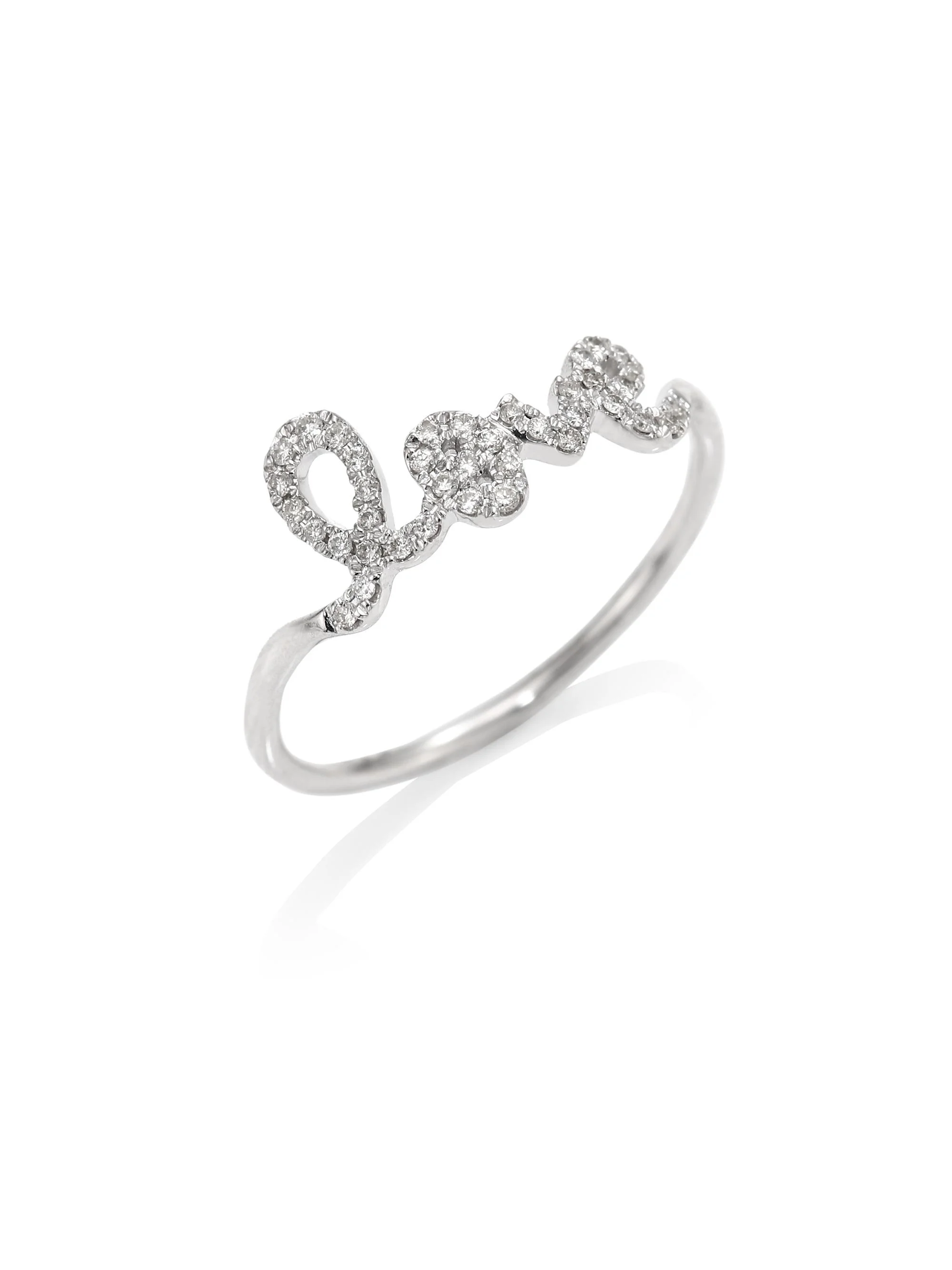 Women's Love Diamond & 14K Yellow Gold Ring - White Gold - 1