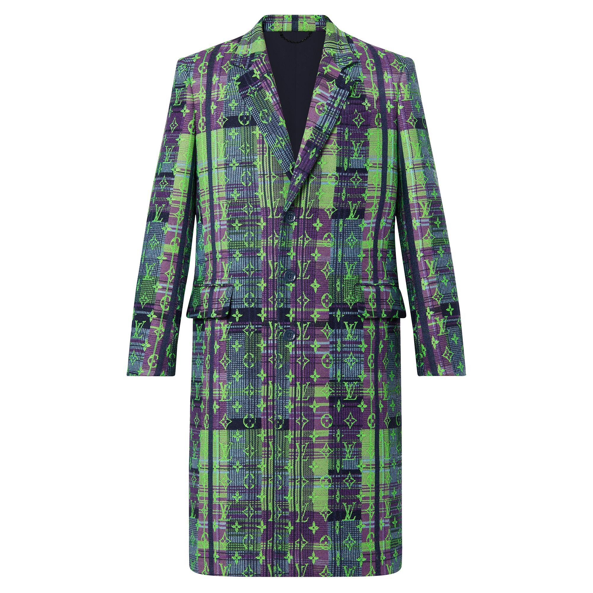 Monogram Neon Check Coat - 1