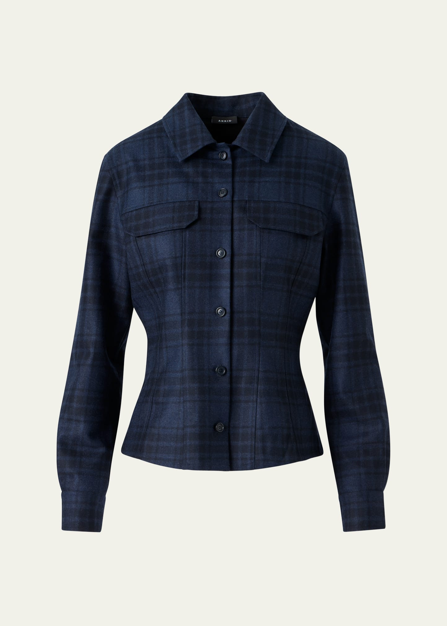 Long-Sleeve Check Flannel Shirt - 1