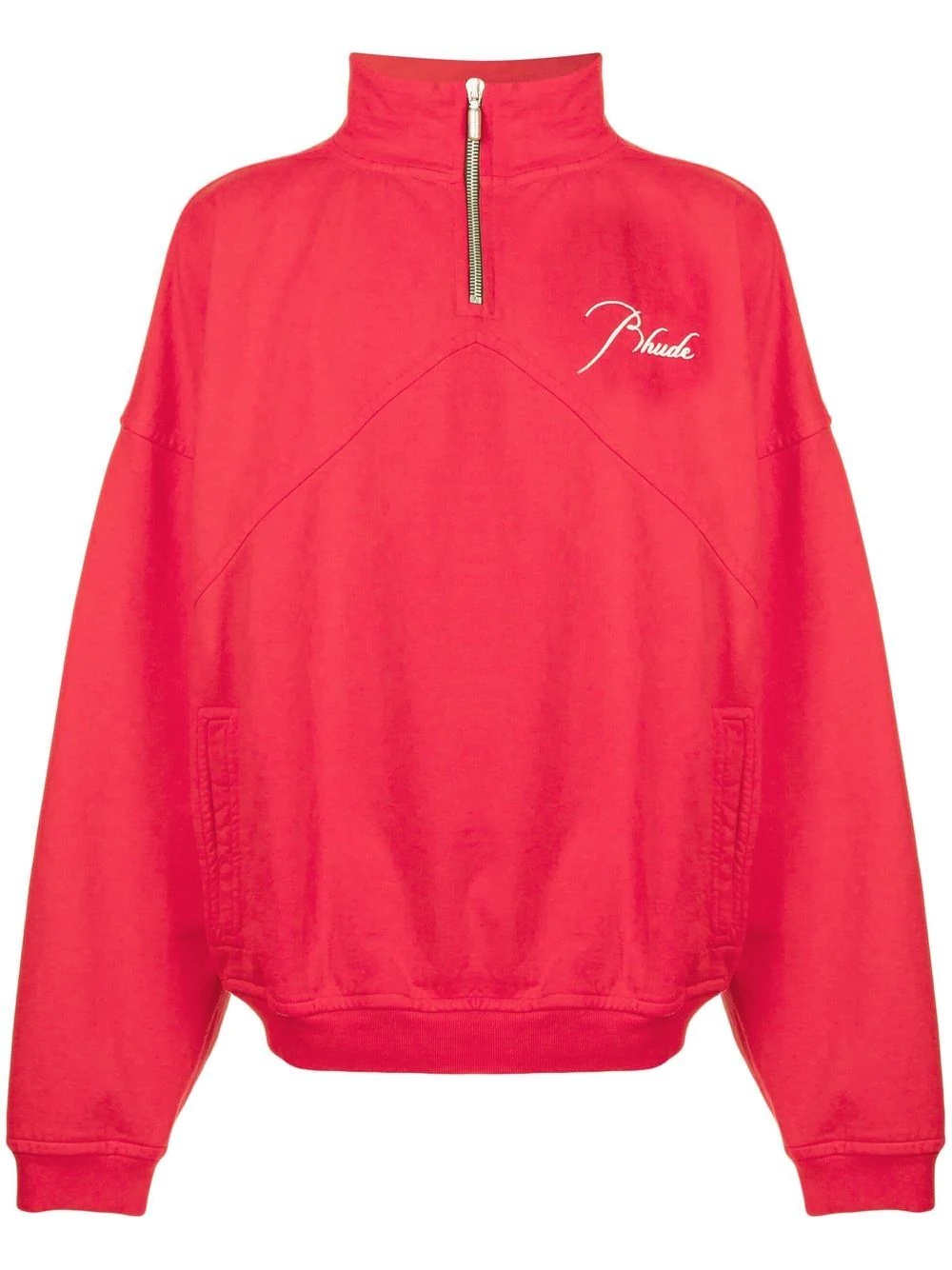 embroidered half-zip sweatshirt - 1