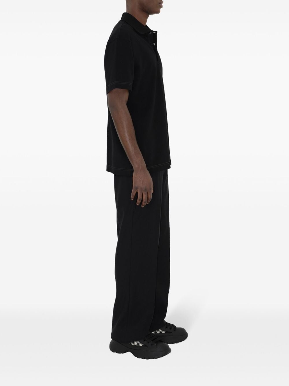 logo-embroidered cotton polo shirt - 3
