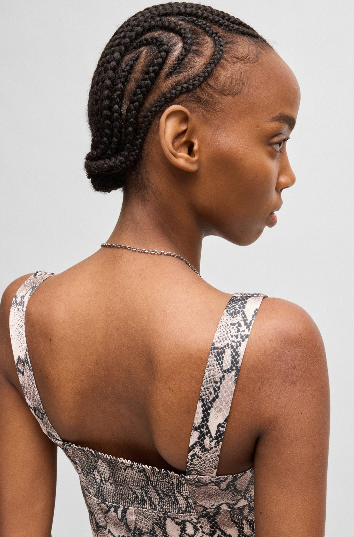 SQUARE-NECK DRESS WITH PYTHON PRINT - 6