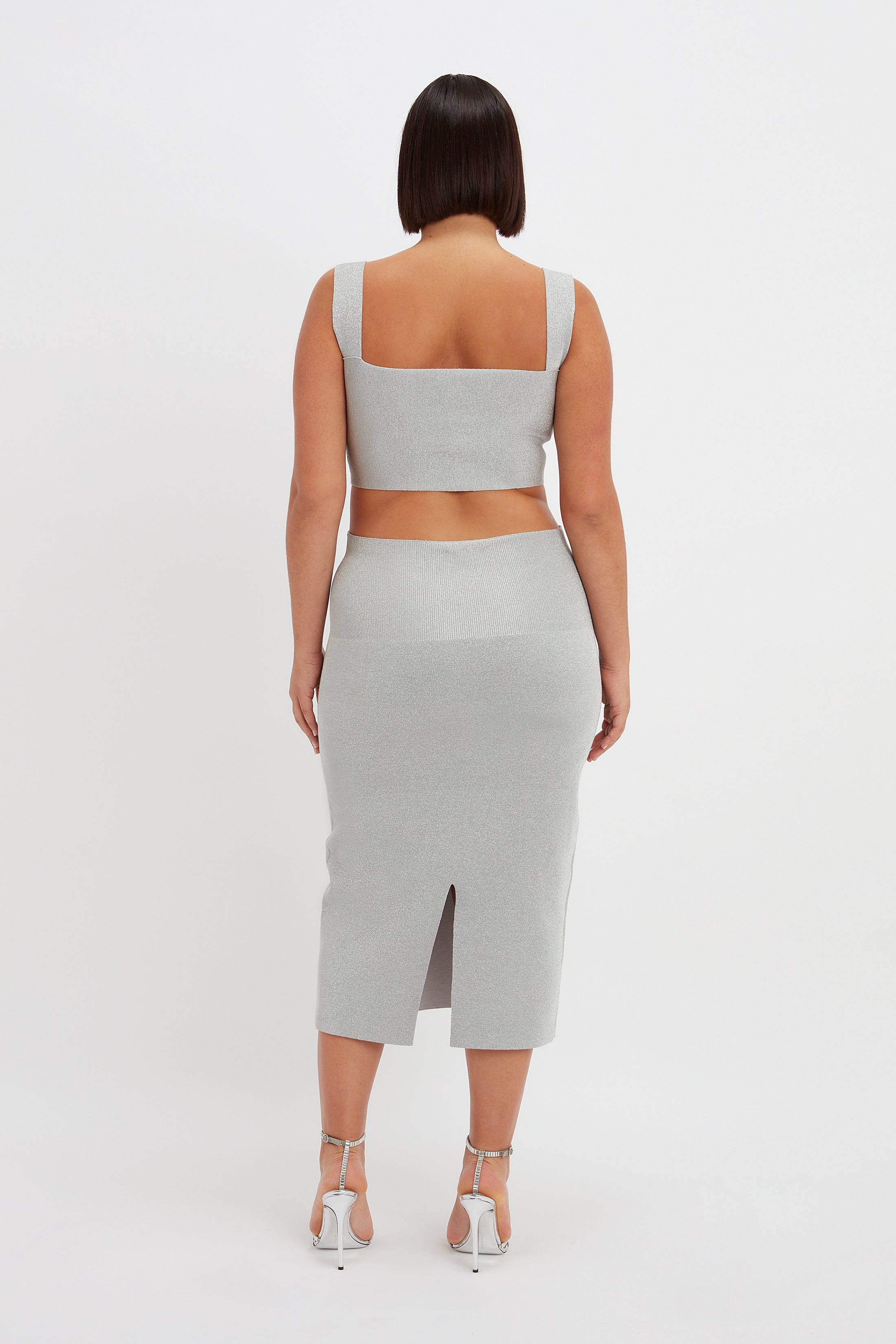 VB Body Strap Bandeau Top in Silver - 7