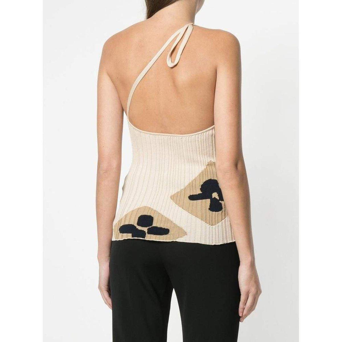 Rib Knit One Shoulder La Maille Caldu Top - 3