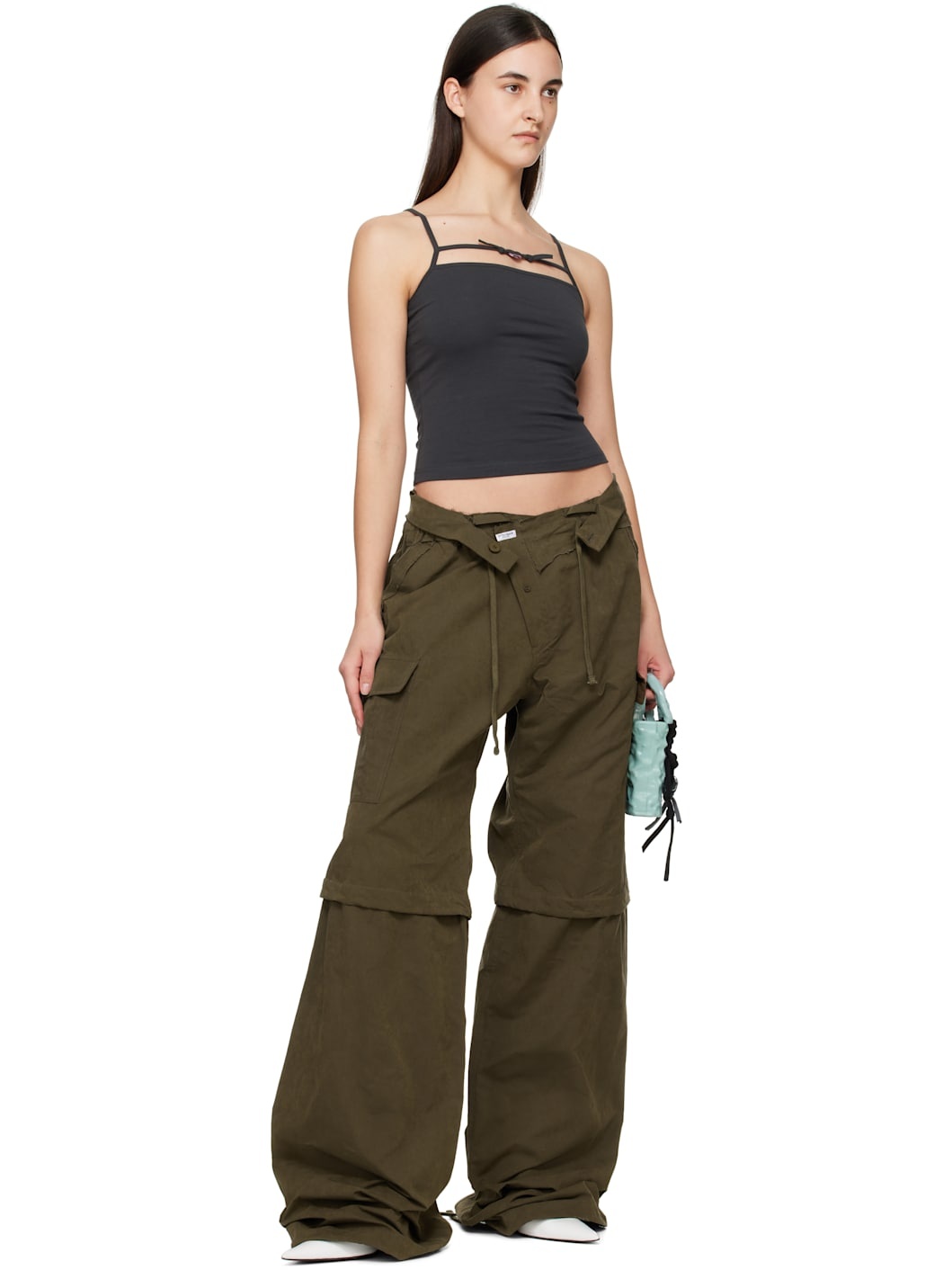 Khaki Baggy Cargo Pants - 5