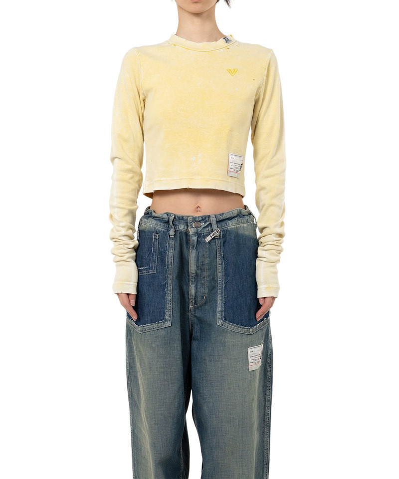 Bleached Cropped Long Sleeve T-shirt 16