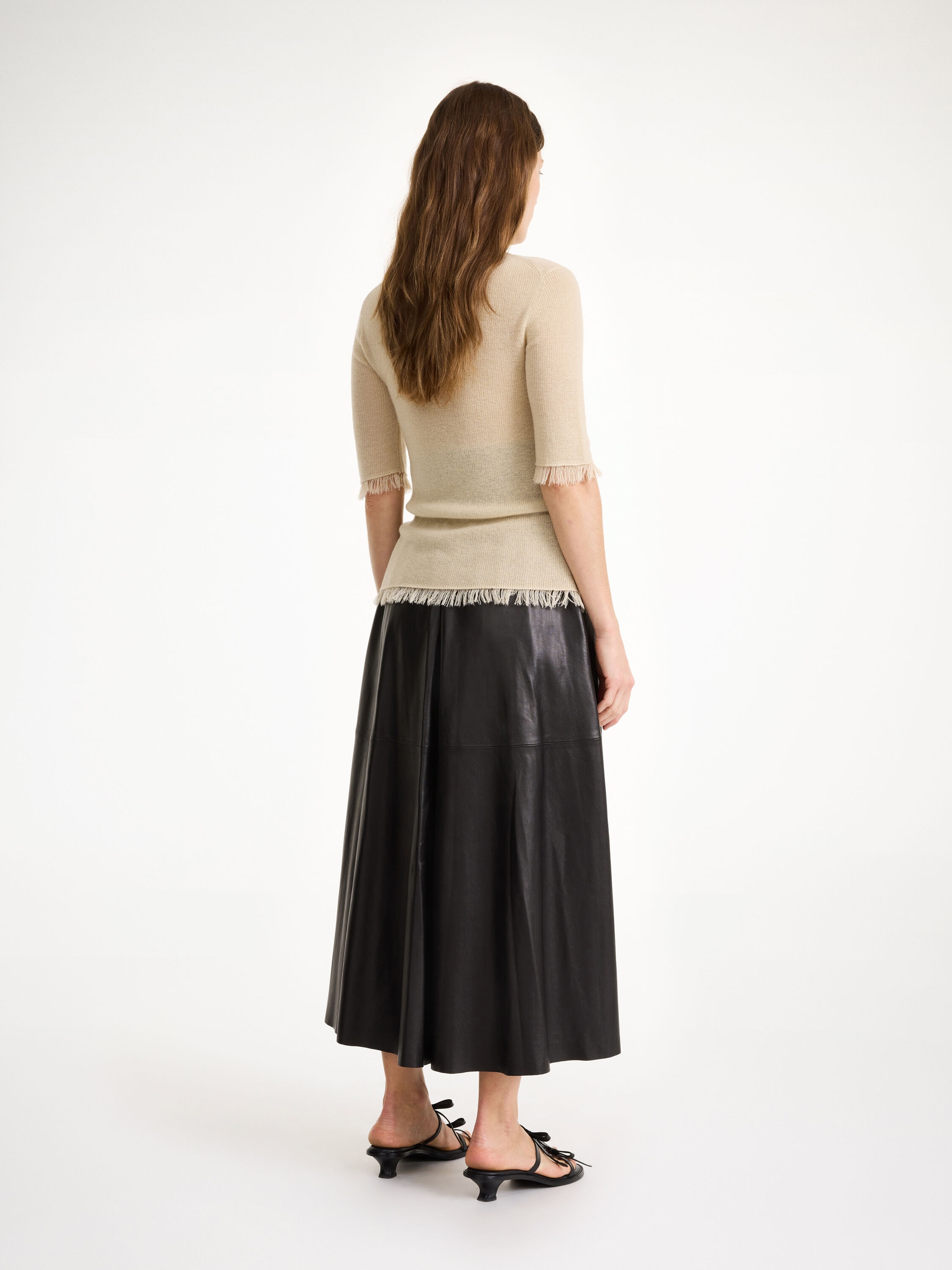 Mivilo midi leather skirt - 3