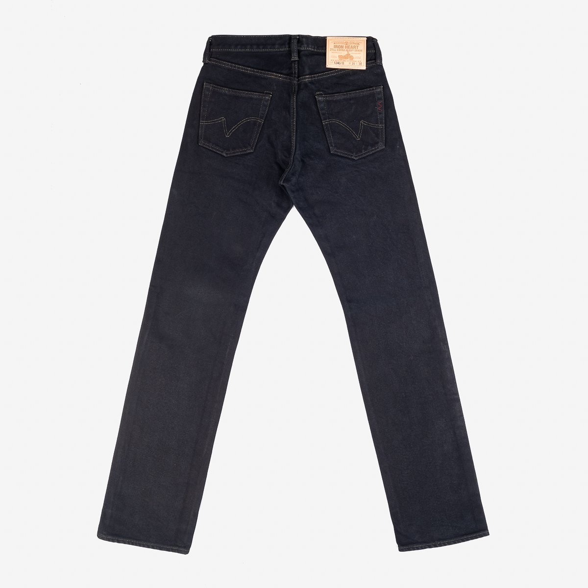 IH-634S-B 21oz Selvedge Denim Straight Cut Jeans - Indigo Overdyed Black - 5