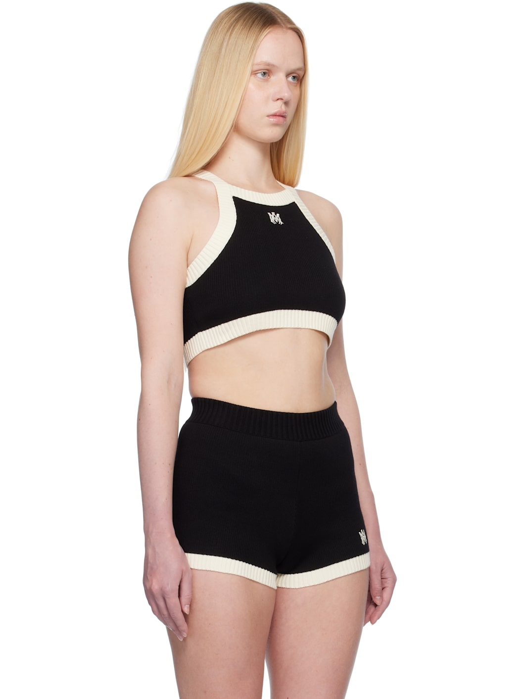 Black & Off-White MA Cropped Tank Top - 2
