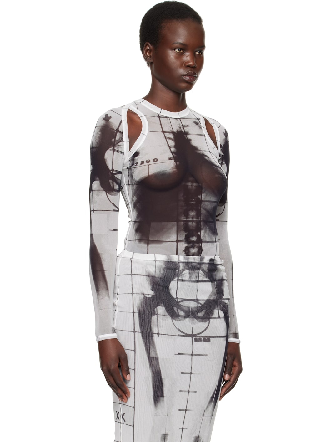 White & Black 'The Squeletor' Cardigan - 2