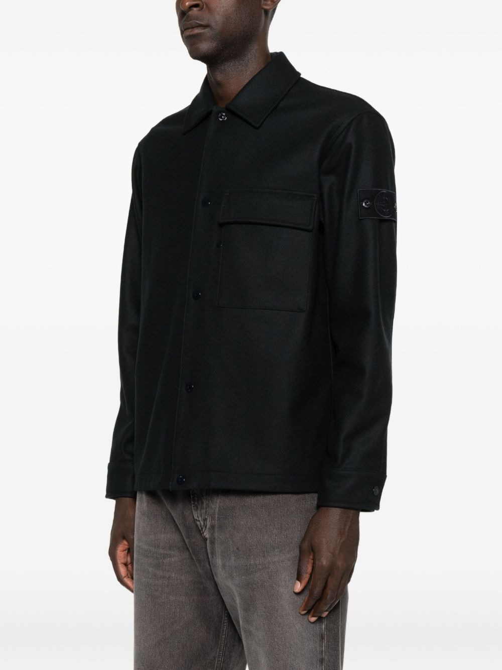 PATCH-POCKET WOOL SHIRT - 2