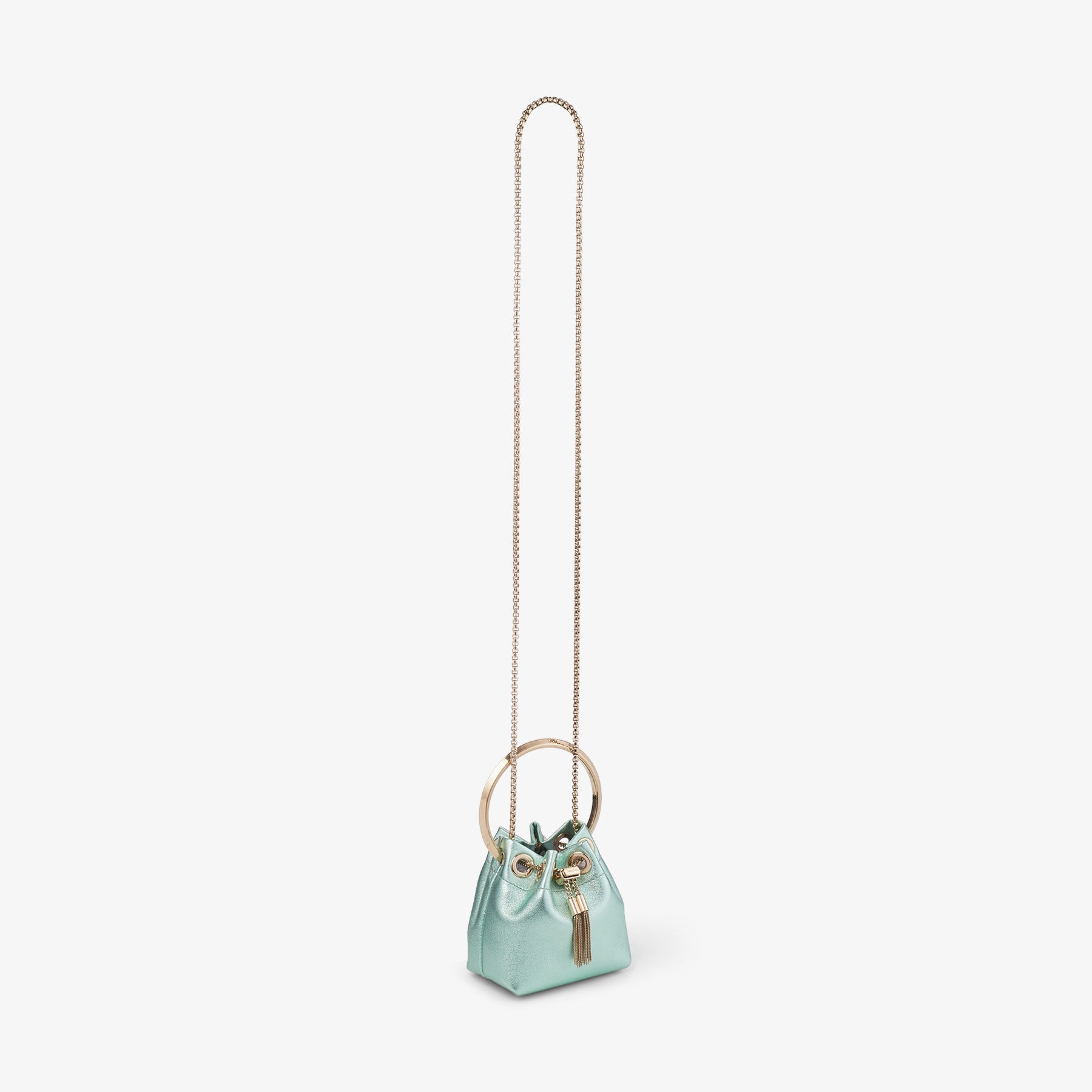 Micro Bon Bon
Smoke Green Metallic Nappa Mini Bag - 5