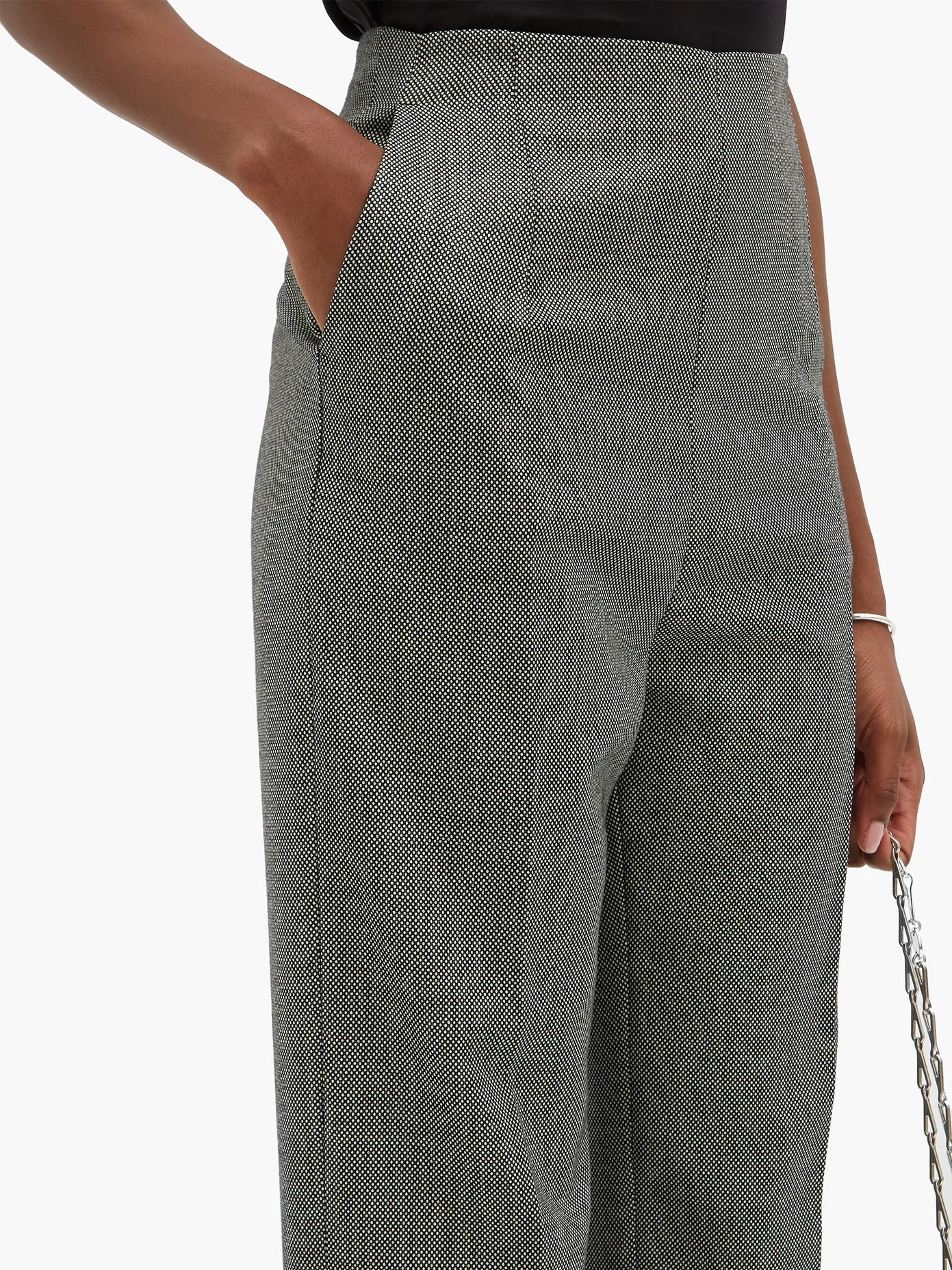 High-rise wool straight-leg trousers - 4